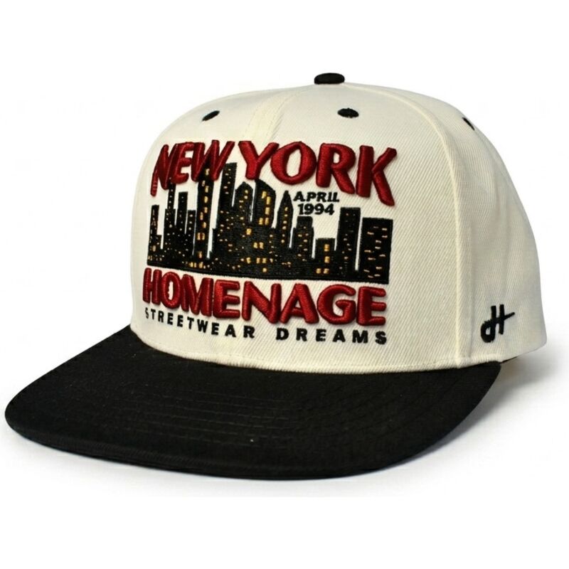 casquette-plate-beige-et-noire-snapback-nysky-skylines-the-snap-homenage casquette-plate-beige-et-noire-snapback-nysky-skylines-the-snap-homenage