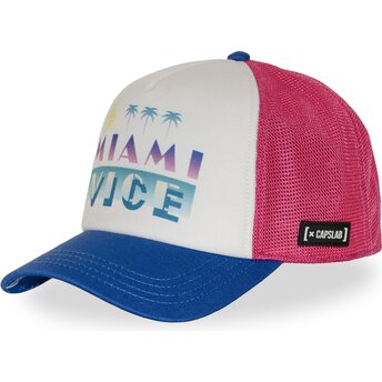 Casquette trucker rose et bleue MIA1 COPB Miami Vice Capslab