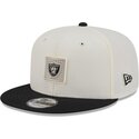 casquette-plate-beige-et-noire-snapback-9fifty-training-pack-2026-las-vegas-raiders-nfl-new-era