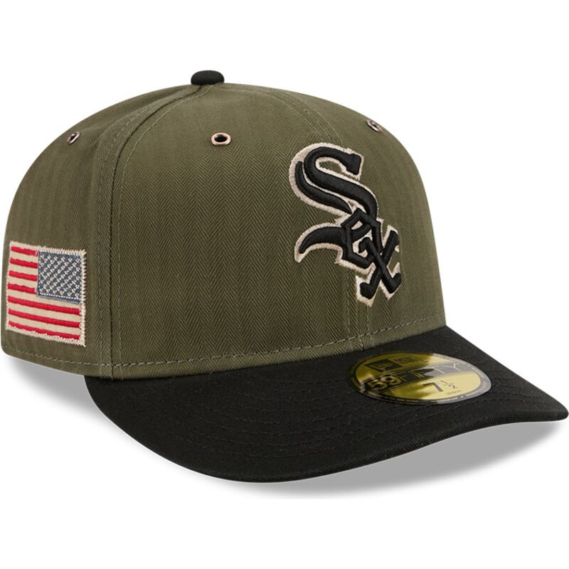 casquette-courbee-verte-ajustee-59fifty-pre-curved-american-herringbone-chicago-white-sox-mlb-new-era