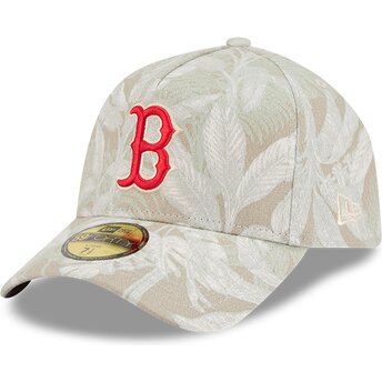 Casquette courbée beige ajustée 59FORTY A Frame Leafy Palm Boston Red Sox MLB New Era