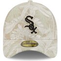 casquette-courbee-beige-ajustee-59forty-a-frame-leafy-palm-chicago-white-sox-mlb-new-era