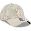 casquette-courbee-beige-ajustable-9twenty-leafy-palm-los-angeles-dodgers-mlb-new-era
