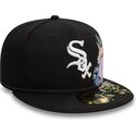 casquette-plate-noire-ajustee-59fifty-floral-chicago-white-sox-mlb-new-era