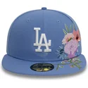 casquette-plate-bleue-ajustee-59fifty-floral-los-angeles-dodgers-mlb-new-era
