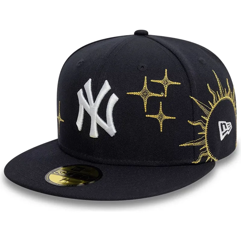 casquette-plate-bleue-marine-ajustee-59fifty-zodiac-new-york-yankees-mlb-new-era