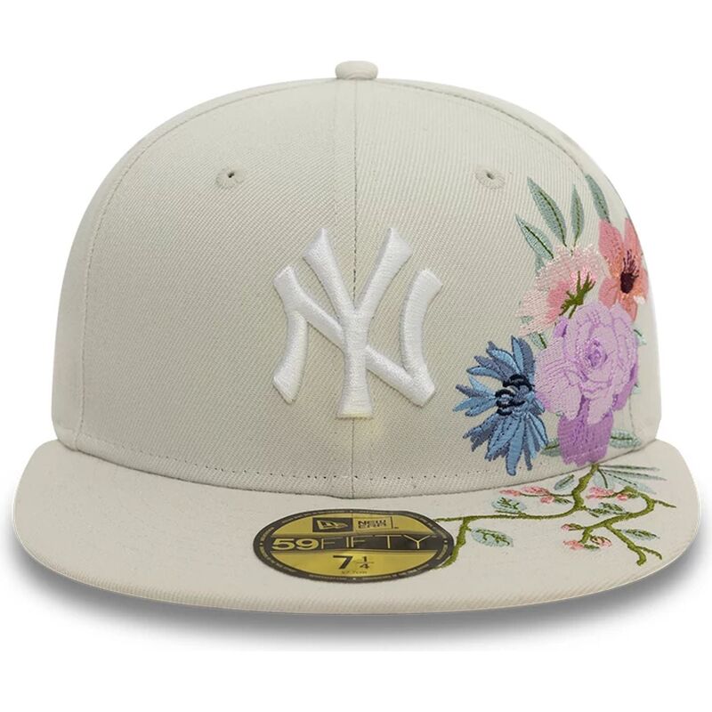 casquette-plate-beige-ajustee-59fifty-floral-new-york-yankees-mlb-new-era