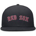 casquette-plate-bleue-marine-ajustee-dri-fit-true-structured-round-bill-boston-red-sox-mlb-nike