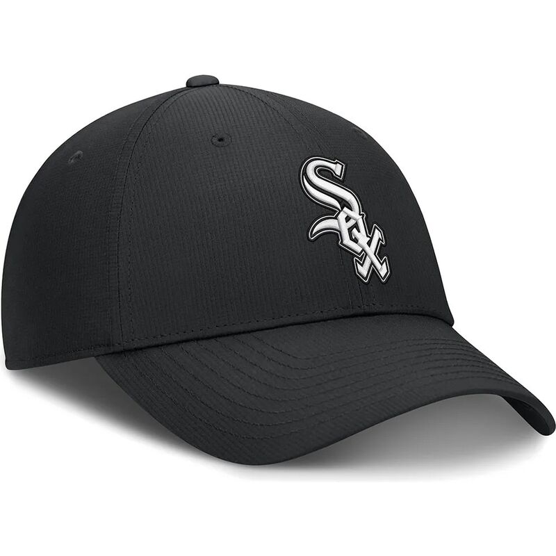 casquette-courbee-noire-ajustable-club-structured-uv-poly-ripstop-chicago-white-sox-mlb-nike