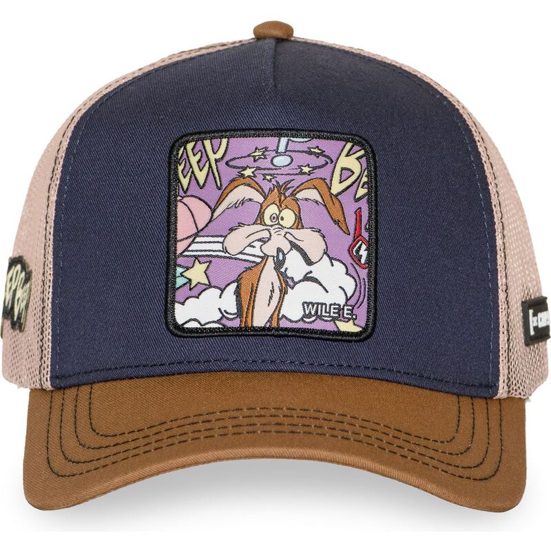 casquette-trucker-bleue-marine-et-marron-coyote-loo13-wilb-looney-tunes-capslab casquette-trucker-bleue-marine-et-marron-coyote-loo13-wilb-looney-tunes-capslab