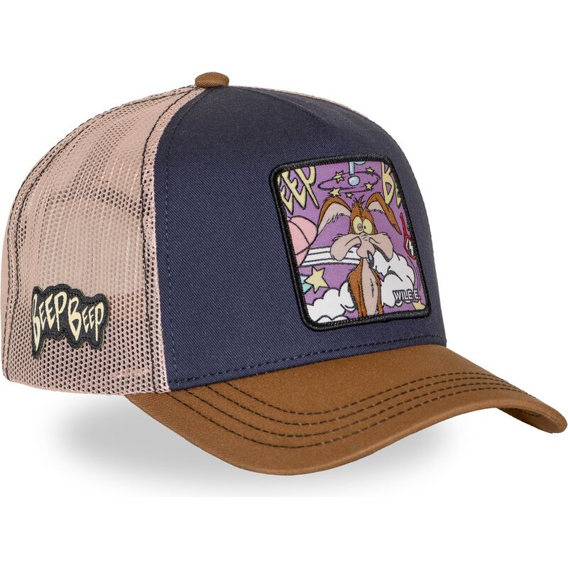 casquette-trucker-bleue-marine-et-marron-coyote-loo13-wilb-looney-tunes-capslab casquette-trucker-bleue-marine-et-marron-coyote-loo13-wilb-looney-tunes-capslab
