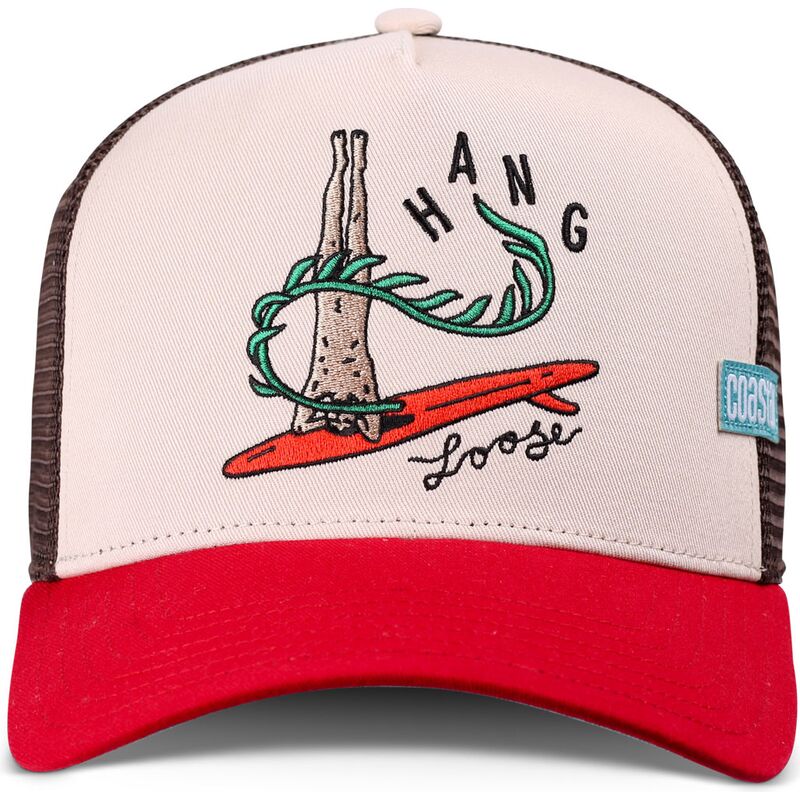 casquette-trucker-beige-et-rouge-hangloose-hft-coastal casquette-trucker-beige-et-rouge-hangloose-hft-coastal