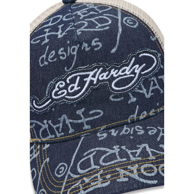 casquette-trucker-bleue-marine-et-beige-don-denim-ed-hardy