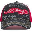 casquette-trucker-noire-et-rouge-don-denim-ed-hardy