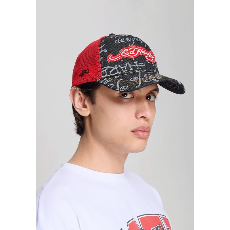 casquette-trucker-noire-et-rouge-don-denim-ed-hardy casquette-trucker-noire-et-rouge-don-denim-ed-hardy