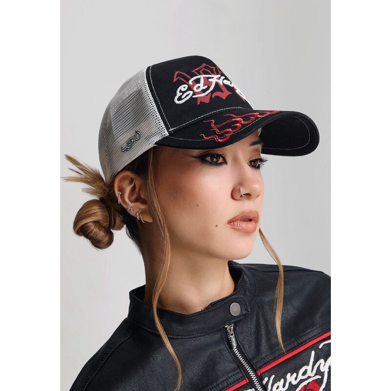 casquette-trucker-noire-beige-et-rouge-1971-ed-hardy casquette-trucker-noire-beige-et-rouge-1971-ed-hardy