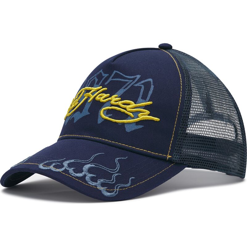 casquette-trucker-bleue-marine-et-jaune-1971-ed-hardy casquette-trucker-bleue-marine-et-jaune-1971-ed-hardy