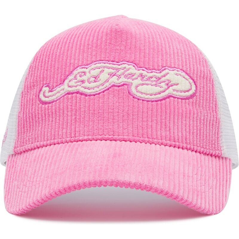 casquette-trucker-rose-et-blanche-embroidery-applique-cord-ed-hardy