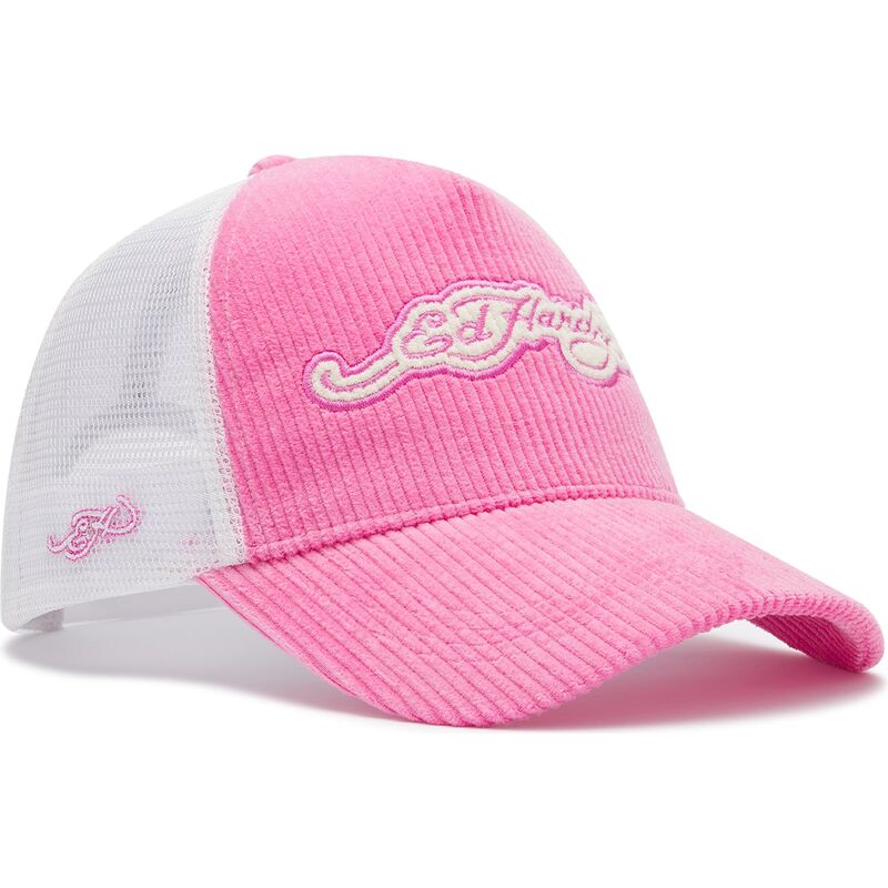 casquette-trucker-rose-et-blanche-embroidery-applique-cord-ed-hardy