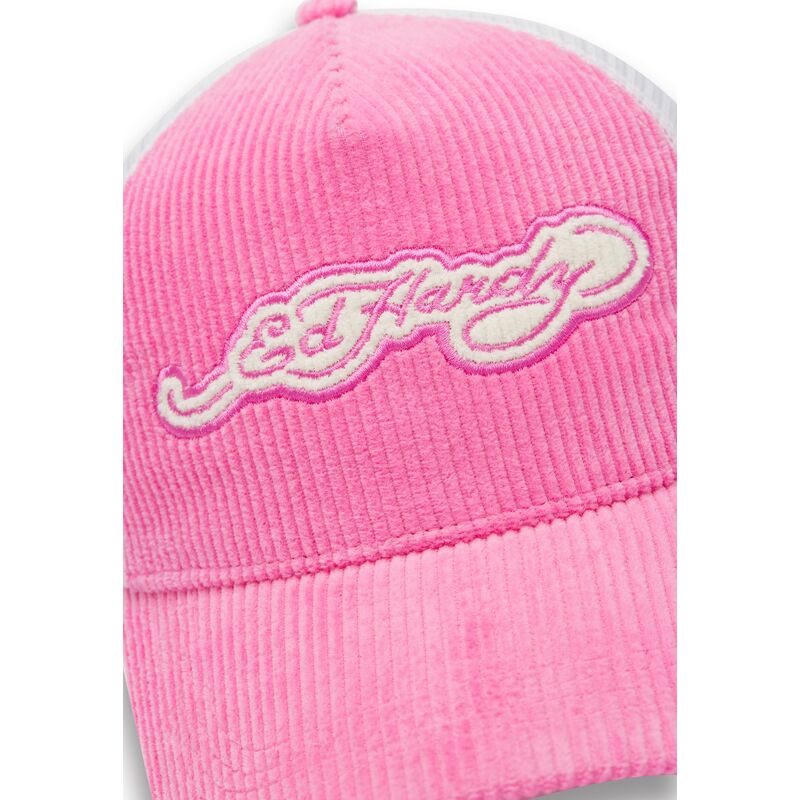 casquette-trucker-rose-et-blanche-embroidery-applique-cord-ed-hardy