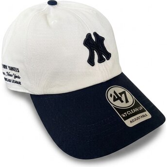 Casquette courbée beige et bleue marine ajustable Clean Up Contemporary Two Tone New York Yankees MLB 47 Brand