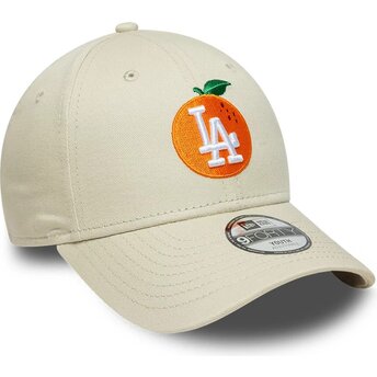 Casquette courbée beige ajustable pour enfant 9FORTY Fruit Icon Orange Los Angeles Dodgers MLB New Era