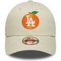 casquette-courbee-beige-ajustable-pour-enfant-9forty-fruit-icon-orange-los-angeles-dodgers-mlb-new-era