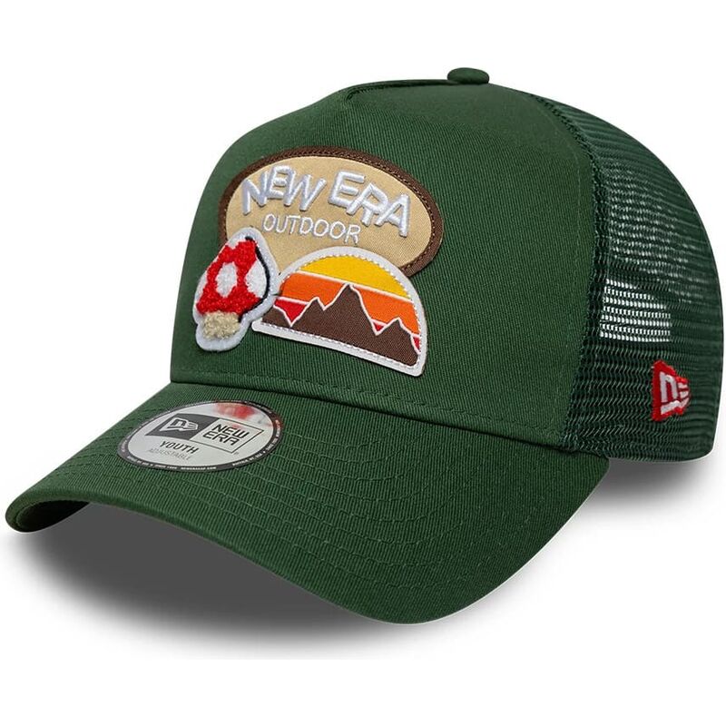 casquette-trucker-verte-pour-enfant-a-frame-outdoor-new-era