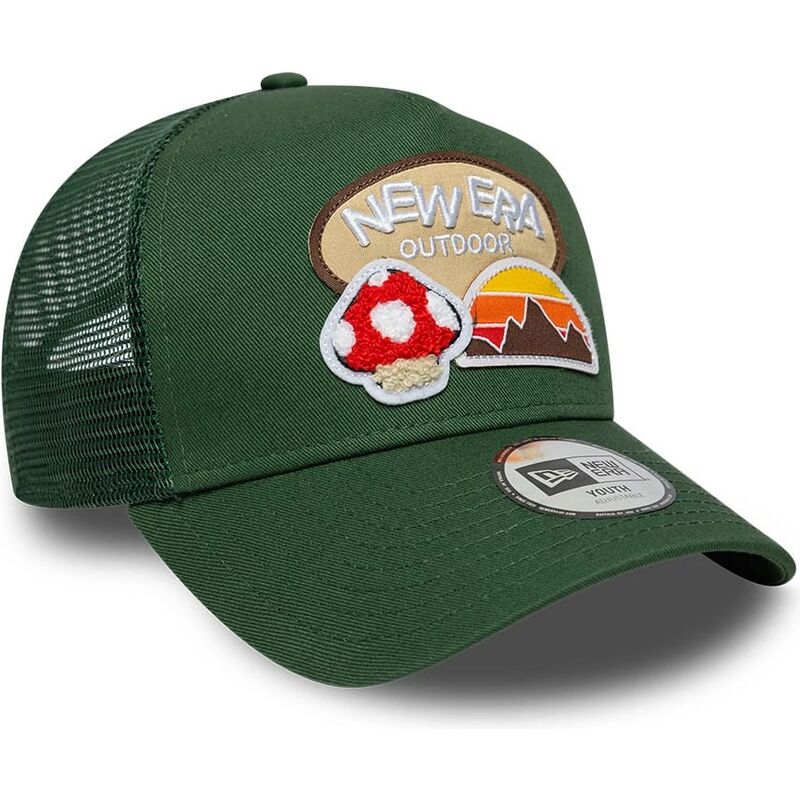 casquette-trucker-verte-pour-enfant-a-frame-outdoor-new-era