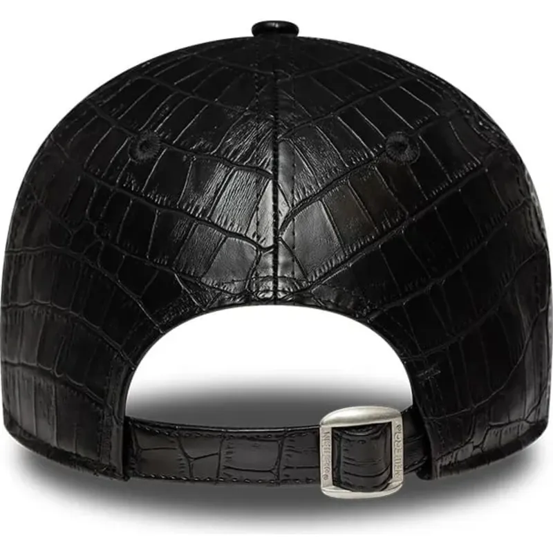 casquette-courbee-noire-ajustable-pour-femme-avec-logo-noir-9forty-pu-pattern-new-york-yankees-mlb-new-era