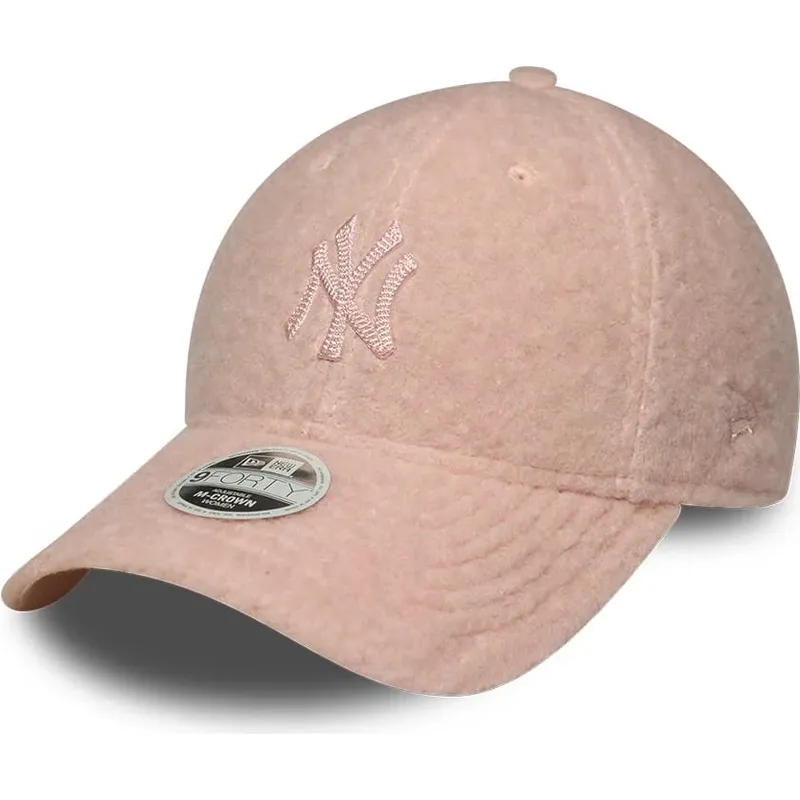 casquette-courbee-rose-snapback-pour-femme-avec-logo-rose-9forty-m-crown-winter-borg-new-york-yankees-mlb-new-era casquette-courbee-rose-snapback-pour-femme-avec-logo-rose-9forty-m-crown-winter-borg-new-york-yankees-mlb-new-era