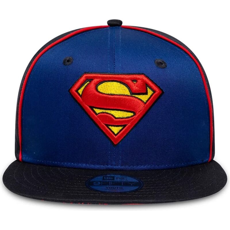 casquette-plate-bleue-snapback-pour-enfant-9fifty-piping-superman-dc-comics-new-era casquette-plate-bleue-snapback-pour-enfant-9fifty-piping-superman-dc-comics-new-era