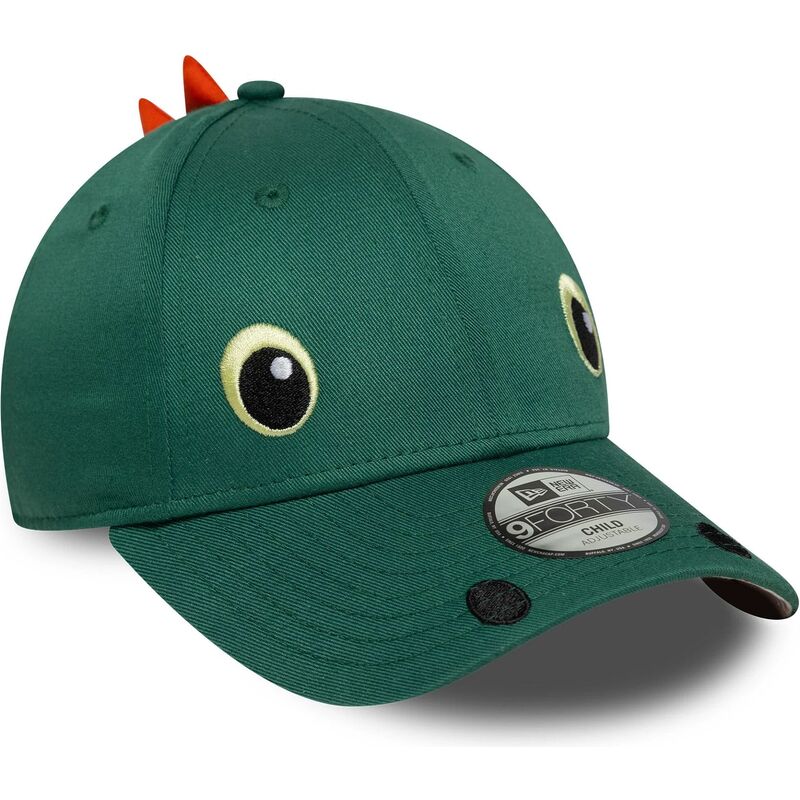 casquette-courbee-verte-snapback-pour-enfant-9forty-dino-face-new-era casquette-courbee-verte-snapback-pour-enfant-9forty-dino-face-new-era