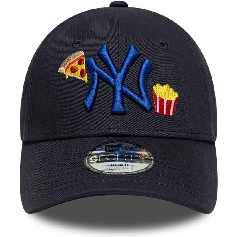 casquette-courbee-bleue-marine-ajustable-pour-enfant-avec-logo-bleu-marine-9forty-food-icon-new-york-yankees-mlb-new-era