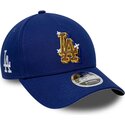 casquette-courbee-bleue-snapback-9forty-m-crown-a-frame-emblem-los-angeles-dodgers-mlb-new-era