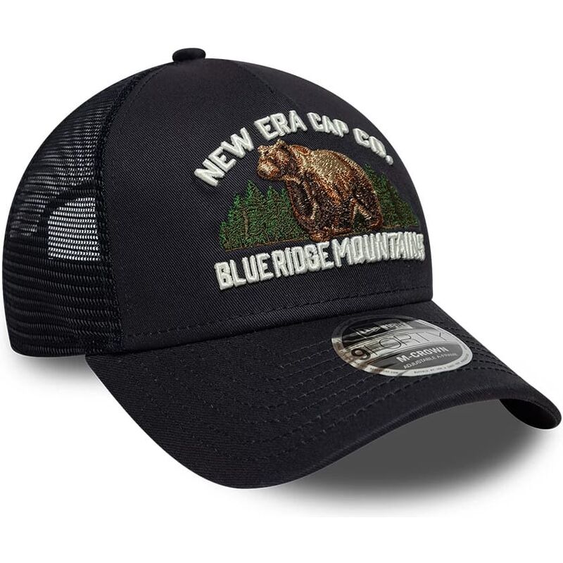 casquette-trucker-bleue-marine-9forty-m-crown-a-frame-graphic-blue-ridge-mountains-new-era casquette-trucker-bleue-marine-9forty-m-crown-a-frame-graphic-blue-ridge-mountains-new-era