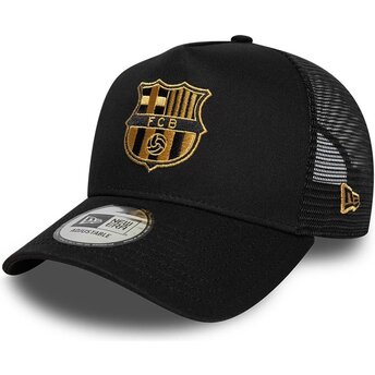 Casquette trucker noire avec logo doré A Frame FC Barcelona LALIGA New Era