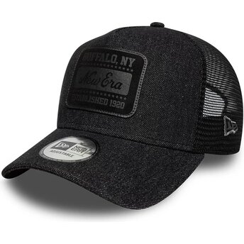 Casquette trucker noire avec logo noir A Frame Patch...
