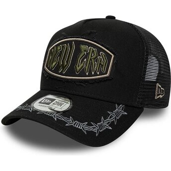 Casquette trucker noire E Frame Distressed Patch New Era