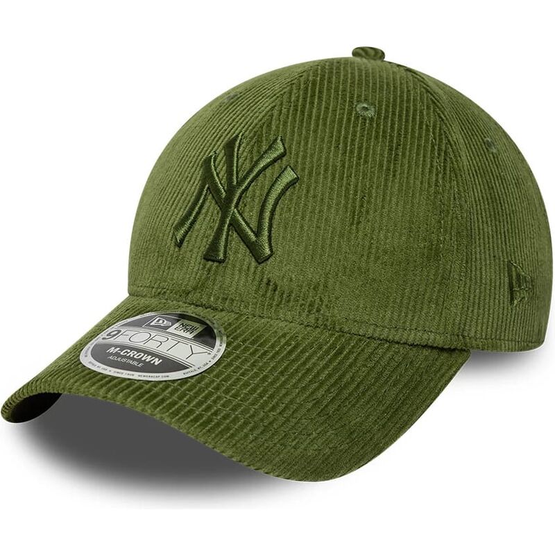 casquette-courbee-verte-claire-ajustable-avec-logo-vert-9forty-m-crown-cord-new-york-yankees-mlb-new-era casquette-courbee-verte-claire-ajustable-avec-logo-vert-9forty-m-crown-cord-new-york-yankees-mlb-new-era