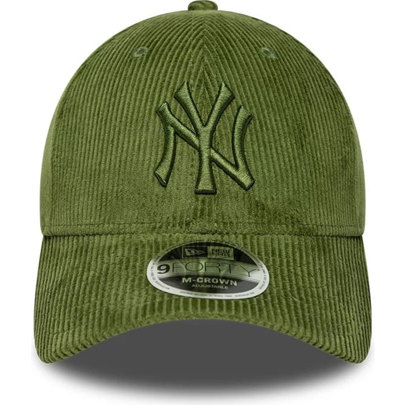 casquette-courbee-verte-claire-ajustable-avec-logo-vert-9forty-m-crown-cord-new-york-yankees-mlb-new-era casquette-courbee-verte-claire-ajustable-avec-logo-vert-9forty-m-crown-cord-new-york-yankees-mlb-new-era