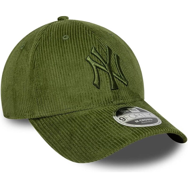casquette-courbee-verte-claire-ajustable-avec-logo-vert-9forty-m-crown-cord-new-york-yankees-mlb-new-era casquette-courbee-verte-claire-ajustable-avec-logo-vert-9forty-m-crown-cord-new-york-yankees-mlb-new-era
