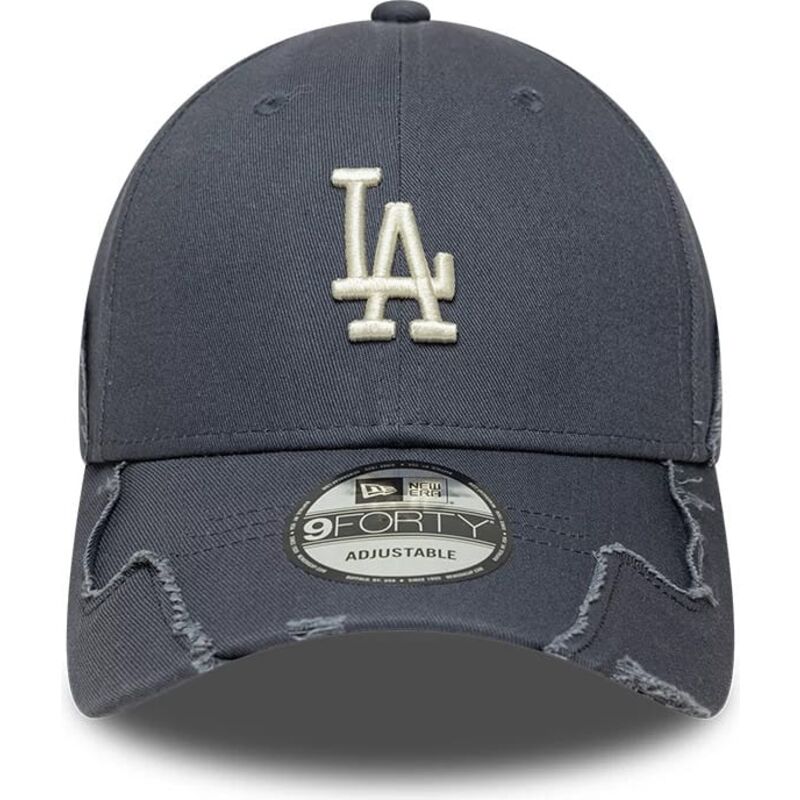casquette-courbee-grise-ajustable-9forty-stitched-los-angeles-dodgers-mlb-new-era