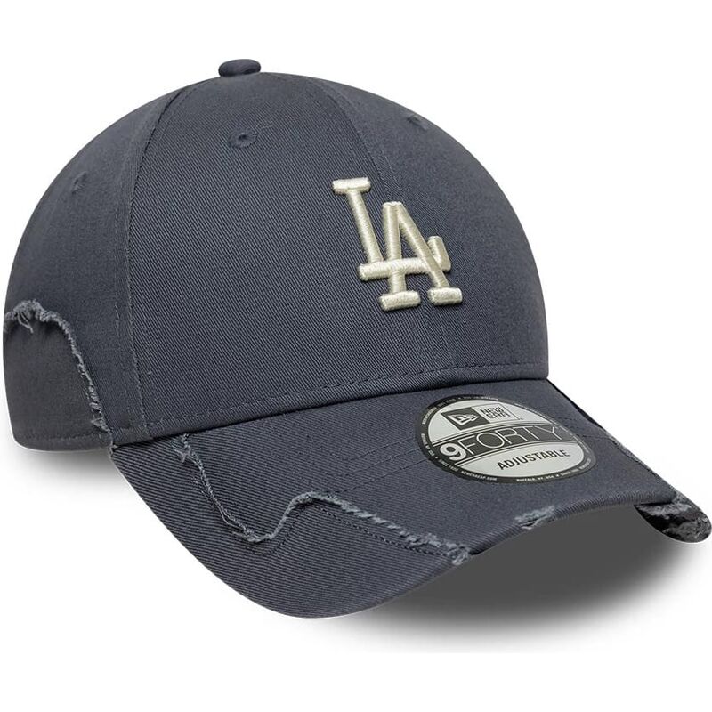 casquette-courbee-grise-ajustable-9forty-stitched-los-angeles-dodgers-mlb-new-era