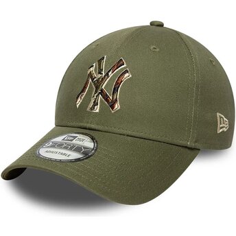 Casquette courbée verte ajustable avec logo camouflage 9FORTY Outline Camo New York Yankees MLB New Era
