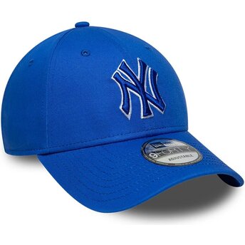 Casquette courbée bleue ajustable avec logo bleu 9FORTY Team Outline New York Yankees MLB New Era