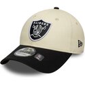 casquette-courbee-beige-et-noire-ajustable-9forty-colour-block-las-vegas-raiders-nfl-new-era