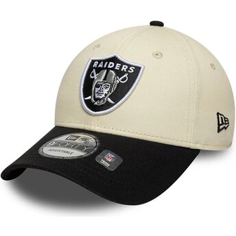 Casquette courbée beige et noire ajustable 9FORTY Colour Block Las Vegas Raiders NFL New Era