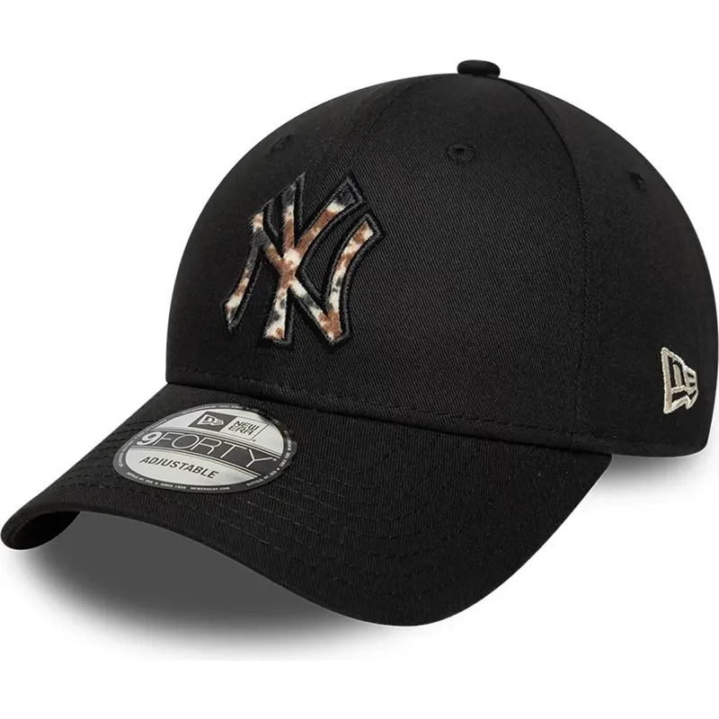 casquette-courbee-noire-ajustable-avec-logo-marron-9forty-faux-pony-infill-new-york-yankees-mlb-new-era casquette-courbee-noire-ajustable-avec-logo-marron-9forty-faux-pony-infill-new-york-yankees-mlb-new-era