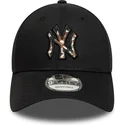 casquette-courbee-noire-ajustable-avec-logo-marron-9forty-faux-pony-infill-new-york-yankees-mlb-new-era